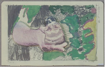 Dougal McKenzie: The Matter in hand, no.2, 13 x 21 cm, drawing, oil and collage, 2008; courtesy the artist and the Third Space Gallery